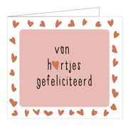 Wenskaart Van hartjes gefeliciteerd - Mail-Box E962